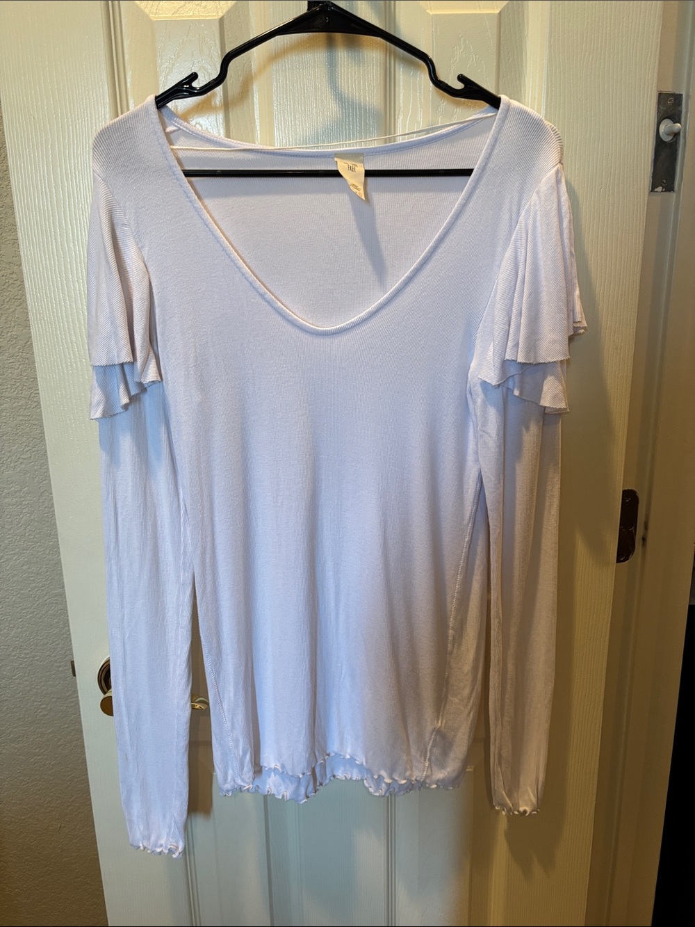 Free People We The Free On Rewind Ruffle Lettuce Edge Layering Top White Large